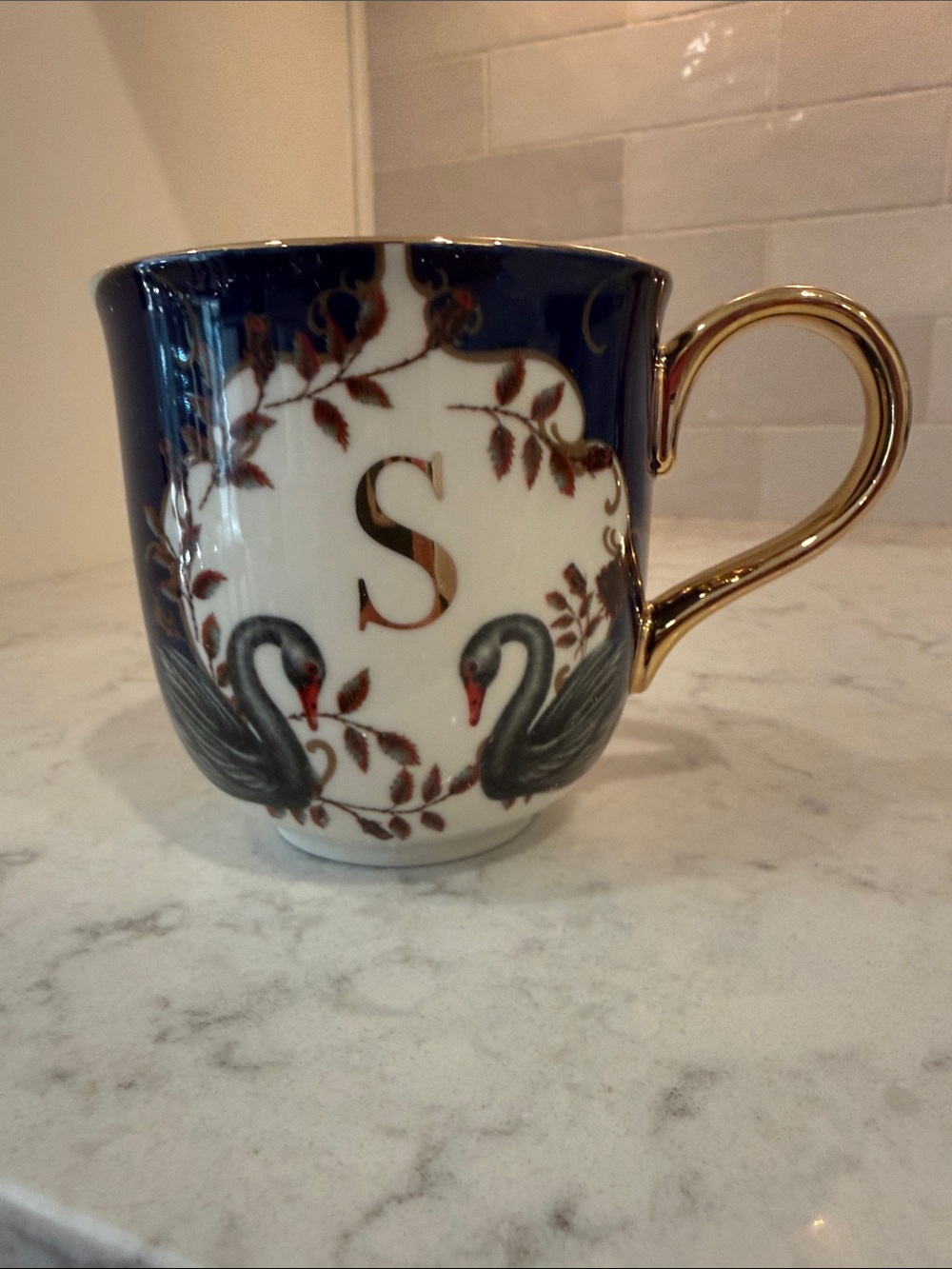 Anthropologie Lou Rota mug initial S NIB